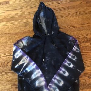 VOLCOM Men’s Hoodie Black, White, Purple Tie Dye